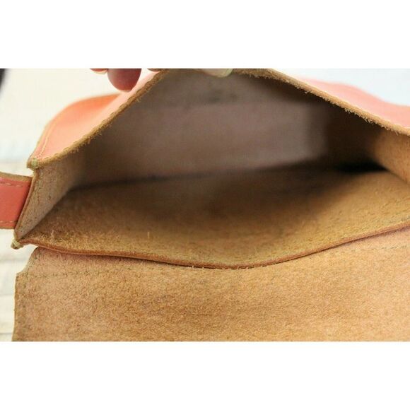 Fossil SALMON PINK GENUINE LEATHER FLAP TURN LOCK CROSSBODY PURSE SHOULDER BAG - Picture 9 of 12